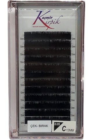 Kaşmir Kirpik Çek Bırak C Kıvrım 0.05 MM 12 Numara Tek Boy Kirpik