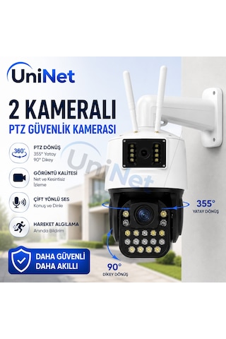 Uninet 42x Optik Zoom 8mp Çift Lensli Wifi Ptz Güvenlik Kamerası Gece Görüşü Ve 355 Dönebilen Ip Kamera