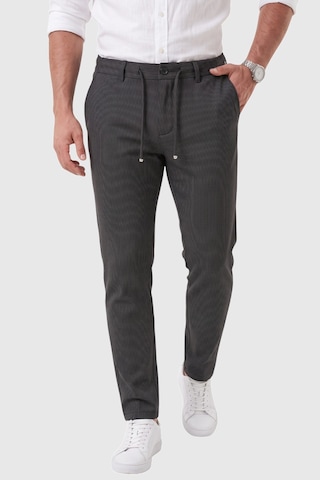 Rizzup Erkek Slim Fit Çizgili Füme Kumaş Pantolon İpli Esnek Bel Likralı Spor Pantolon 2700240