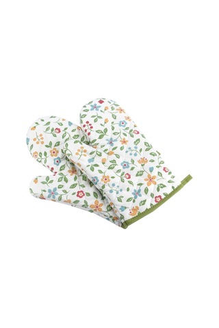 1 Çift Tencere Altlığı Çiçek Desenli Fırın Eldiveni Isı Diğer