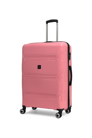 Lucas Polipropilen Kırılmaz Valiz, Büyük Boy Pembe