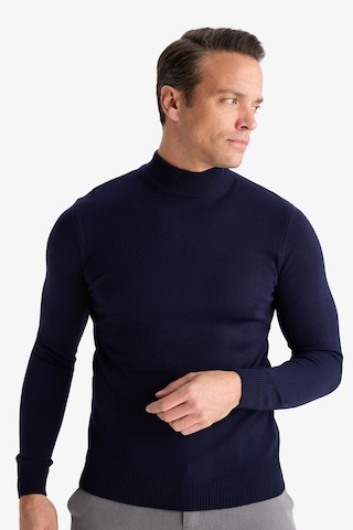 Defacto Slim Fit Dar Kesim Balıkçı Yaka Basic Düz Triko Kazak R1127AZ2WNNV207 Lacivert