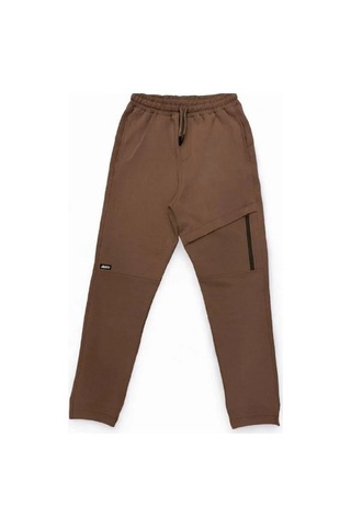 Erkek Çocuk Rahat Kalıp İki İplik Eşofman Altı-14702 Kahverengi