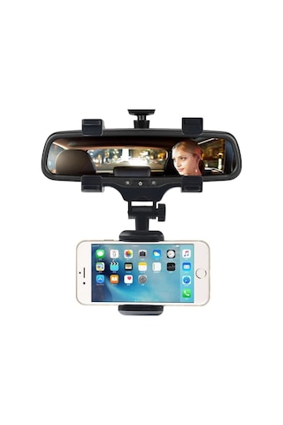 Telefon Tutucu Dikiz Aynası Araç Içi 360 Derece Dönebilen Yeni Ne-Siyah