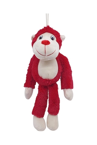 Peluş Maymun 40 Cm - Yumuşak Peluş - G5501 - Kırmızı
