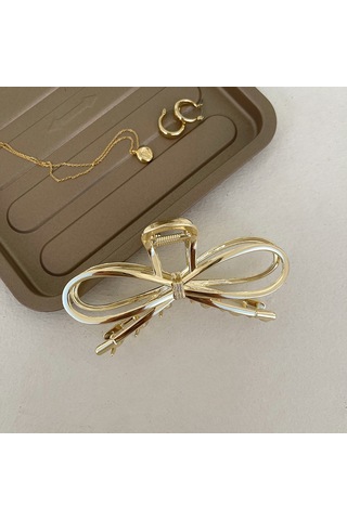 7 Cm Fiyonk Model Altın Saç Tokası Minimal Ve Zarif Metal Mandal Toka Altın