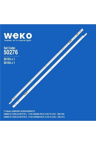 Wkset-5276 35153x1 35154x1 50nnb 2d-7032led-mcpcb 2 Adet Led Bar 76led Tvnizi Açıp İçindeki Led Barla Birebir Aynısı Olduğunu Görmeden Almayınız. Sonrasında İade Almamaktayız. Beyaz