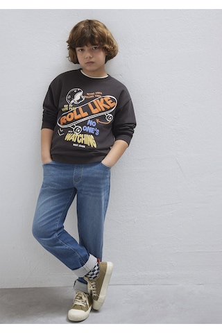 Mavi - Roll Like Baskılı Antrasit Sweatshirt 6s10179-70087 Antrasit
