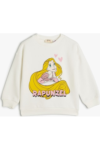 Koton Rapunzel Sweat Lisanslı Uzun Kollu Bisiklet Yaka Şardonlu Ekru 4wkg10694ak 4WKG10694AK010 Ekru