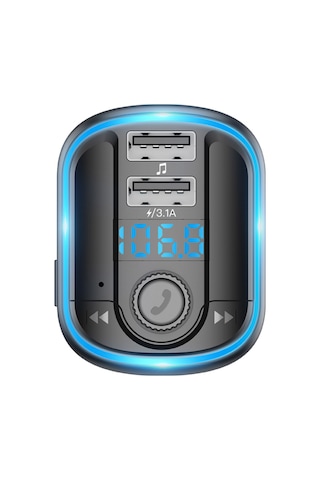 Singree "çift Usb Şarjlı Bluetooth 5.0 Araç Fm Vericisi - Mp3 Çalar, Tf Kart/u Disk Desteği, Led Ekranlı Kablosuz Radyo Modülatörü" 110 Karakter