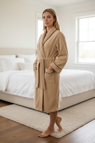 % 100 Pamuklu Laodikeia Kimono Bornoz Unisex Kadın Erkek Bej