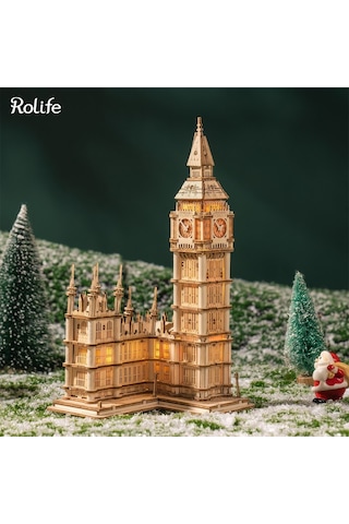 Rolife Tg507 Saat Kulesi Big Ben Dıy Minyatür Maket Model Seti Ahşap 3d Wooden Puzzle 3d Model Kit Detaylı Dekoratif Hobi Seti Ahşap Maket
