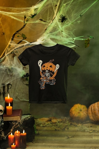 Magors Stıl-x Happy Halloween - Cadılar Bayramı Baskılı Çocuk Tshırt Siyah-2