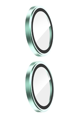 Apple Uyumlu iPhone 16 / 16 Plus Alüminyum Seri Kamera Lens Koruyucu Yeşil Yeşil