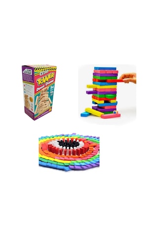 Cezalı Jenga , Renkli Jenga , Domino Aile Etkinlik Seti , Oyun Seti