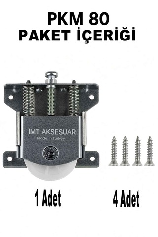 İmt Aksesuar Pkm 80 Sürgülü Dolap Kapağı Ve Gardrop Sürgü Kapağı Tekeri Metalik