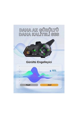 D2-6x 1000m Mesafeli 6 Kanallı İntercom Bluetooth Motosiklet Kask Kulaklığı İntercom Kulaklık Krgltgslwzrgpexteft