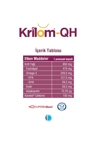 Krilom-QH Krill Oil & Ubikinol 30 Yumuşak Kapsül