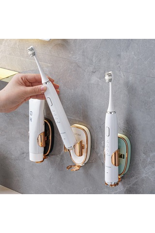 Kosona Ev Bathroom Elektrikli Fırça Tutucu Duvarlı Delme Yok Sıkıcı Tutucu Siyah Altın Kolay Kurulum Ev Kullanıma Uygun Diğer