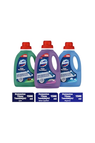 Domestos Çam + Okyanus + Bahar Çiçekleri Yüzey Temizleyici 3 x 1500 ML