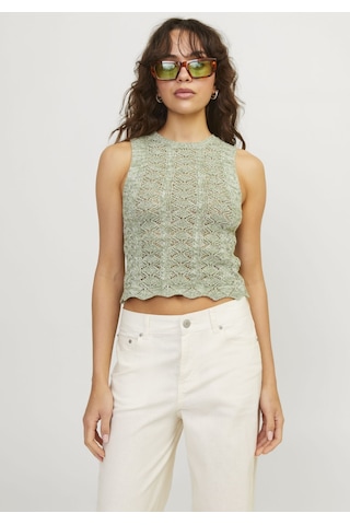 Jack & Jones Kadın Örgü Desenli Kolsuz Bluz - Zuri 12255157 Sea Spray Yeşil