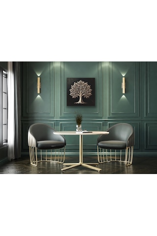 Bronz Ağaç Kanvas Tablo 60x60cm