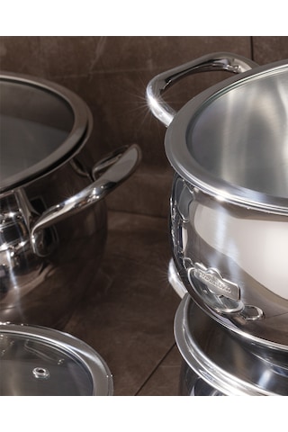 Madame Coco Vera 8 Parça Tencere Seti - Çelik Çok Renkli