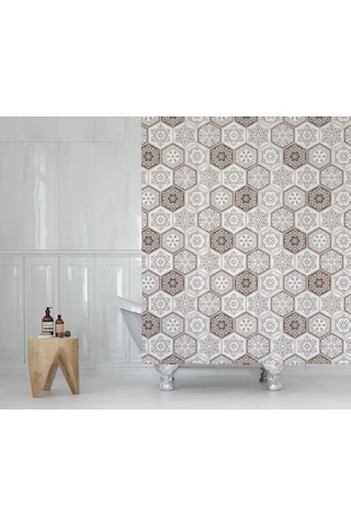 Zethome Tropik Banyo Duş Perdesi 2345 Çift Kanat 2x120x200 Çok Renkli