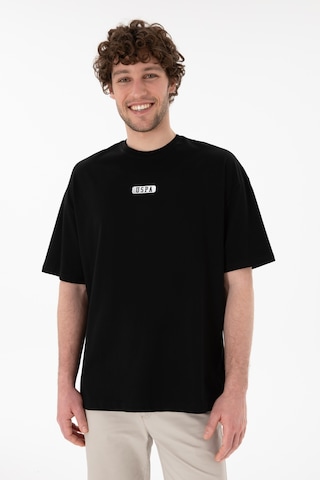 U.S. Polo Assn. Erkek Oversize Fit Bisiklet Yaka Siyah Tişört 50305923-VR046