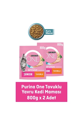 Purina One Junior Tavuklu Yavru Kedi Maması 2 x 800 G