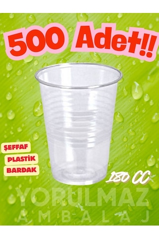 180 Cc Plastik Bardak 500 Adet Ekonomik Paket Şeffaf Dayanıklı Tek Kullanımlık Bardak Siyah