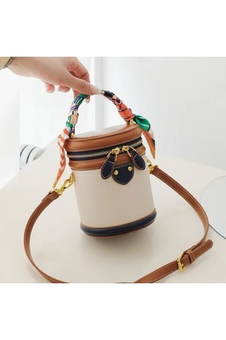 Fastbuy Bej Renk Bloklu Omuz Çapraz El Çantası Hightower Desenli Bej Bej