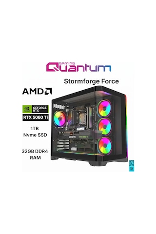 Quantum Raxius Stormforge Force Ryzen7 5700X 32 GB 1 TB SSD RTX5060ti W11P Gaming Masaüstü Bilgisayar