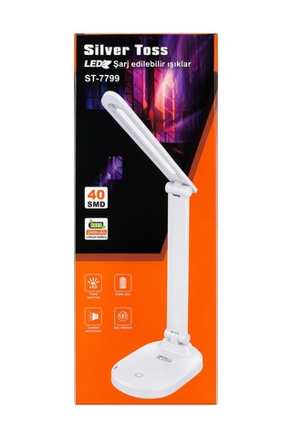Şarjlı Led Masa Lambası 40 Led 2400 Mah Dokunmatik Katlanabilir Çalışma Lambası-mavi Mavi