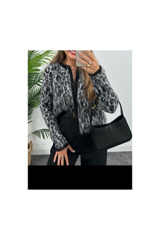Çınar Boutique Standart Beden Yumoş Hırka-gri - Standart Gri Gri