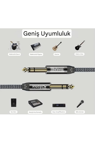 Riksoin 5- Metre 6.5mm - 6.5mm Gitar Enstrüman Ses Kablosu