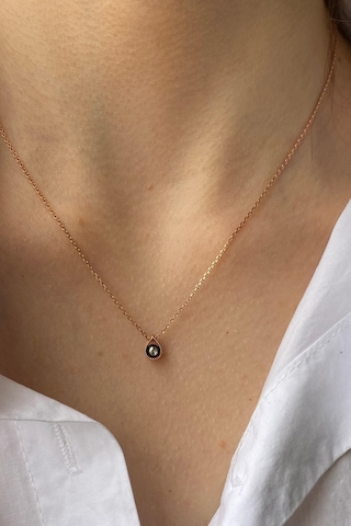 Zümrüt Sarraf 8 Ayar Altın 0.03 Ct Tek Damla Elmas Kolye