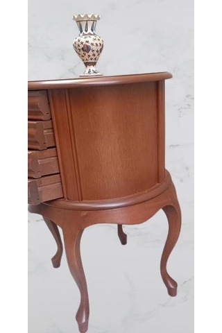 Komodin Şifonyer Model 90388 4 Çekmeceli Tahin Aslan Ayak Bombe Silindir El Yapım