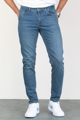 HLT Jeans Jeffrey Taşlamalı Slim Fit Erkek Kot Pantolon Mavi 492242356