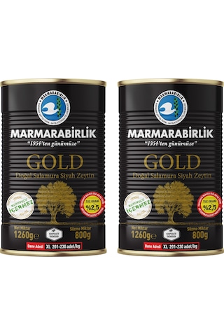 Marmarabirlik Gold Xl Salamura Teneke Zeytin 800 Gr X 2 Adet