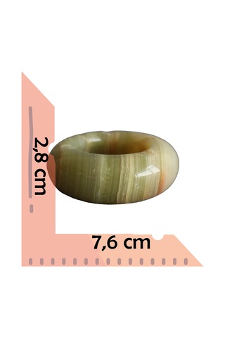 Doğal Taş El Yapımı Dekoratif Küllük - Yeşil - 7,62cm Çapında