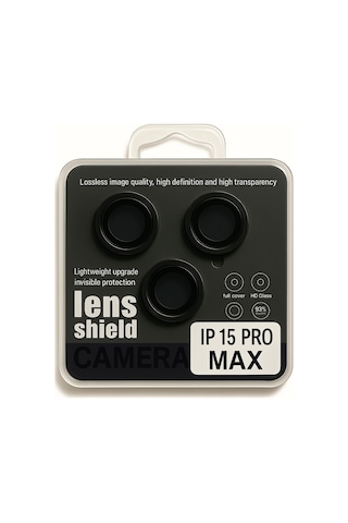 Apple Uyumlu iPhone 15 Pro/ Promax Kamera Lens Koruyucu Black/silver/gold/purple Yüksek Çözünürlük-parlak-güçlü Siyah