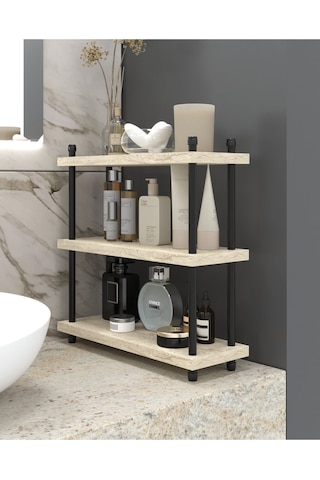 İnci Makyaj Ve Banyo Organizeri Çok Amaçlı , 40 Cm Traverten