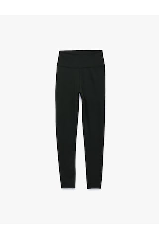 Koton Slim Fit Yüksek Bel İnterlok Kumaş Spor Tayt Siyah 7wak40031nk