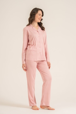 Pierre Cardin Kadın Stripes Pembe Gömlek Pijama Takımı Pc9296-s-v1 Pc9296-s-v1