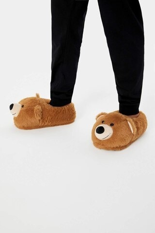 Defacto Erkek Çocuk Düz Taban Panduf C8632a824wnbn45 Kahve Kahverengi