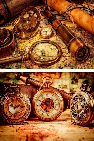 Nova Puzzle 2x2000 Parça Antika Saatler ve Yeni Hedefler Puzzle S