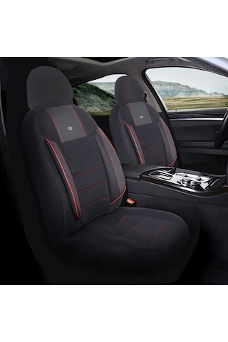 Hyundai İ30 Araçlara Uyumlu Oto Koltuk Kılıfı Seti - Violet Serisi Siyah/kırmızı