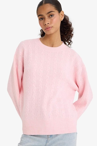 Defacto Oversize Geniş Kalıp Bisiklet Yaka Triko Kazak F3894ax25wnpn344 Pembe