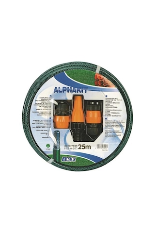 Gf Örgülü Bahçe Sulama Hortumu Set 25 M 1/2" Alphakit